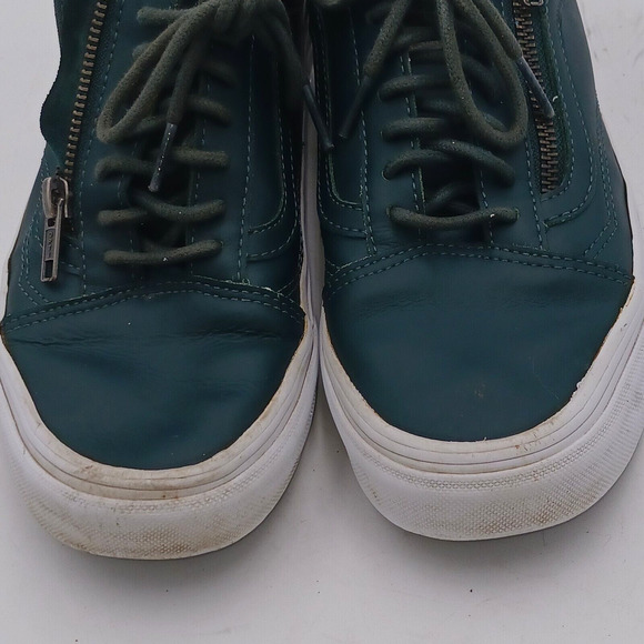 Vans Forrest Green Leather Unisex Women's 8/ Men 6.5 Zipper Sneakers 721499‎ - Picture 4 of 8